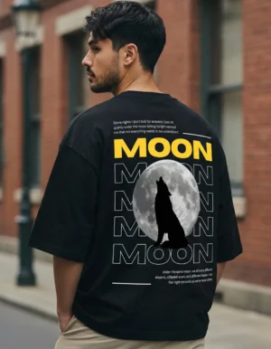 Moon Howl Graphic Oversized T-Shirt