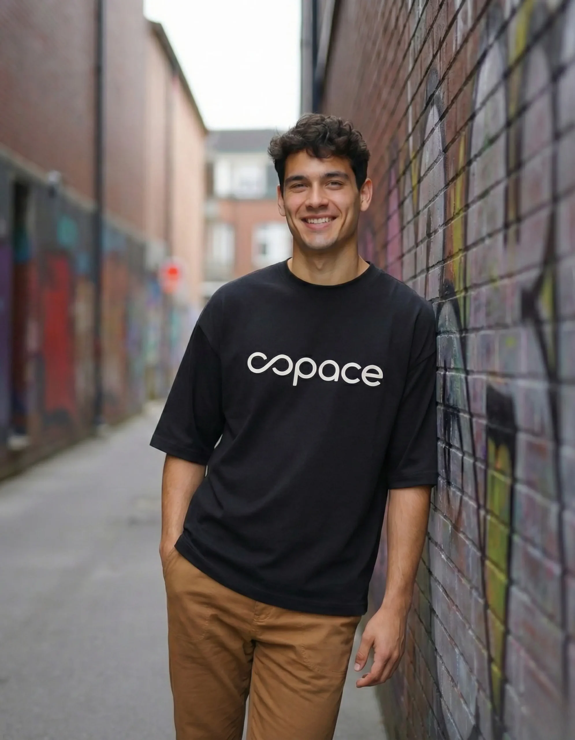 Space Logo Graphic Oversized T-Shirt - Image 2