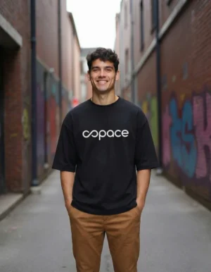 Space Logo Graphic Oversized T-Shirt