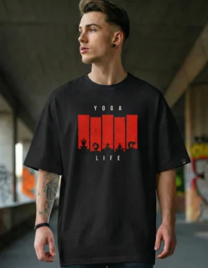 Yoga Life Graphic Oversized T-Shirt