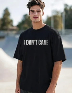 I Don’t Care Graphic Oversized T-Shirt